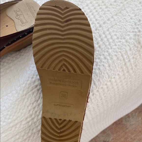 LN Troentorp Classic Brown Leather Clogs Size 36/6 - Picture 5 of 7